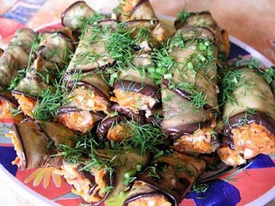 Баклажанные рулетики Баклажанные рулетики