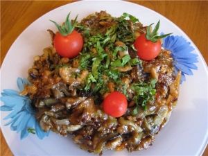Баклажаны жаренные с вешенками Баклажаны жаренные с вешенками