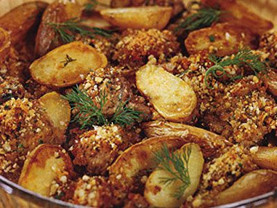 Баранина в сырной корочке с картофелем Баранина в сырной корочке с картофелем
