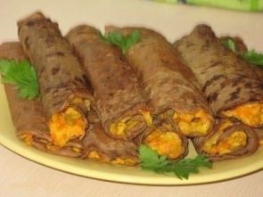 Блинчики печеночные с начинкой Блинчики печеночные с начинкой