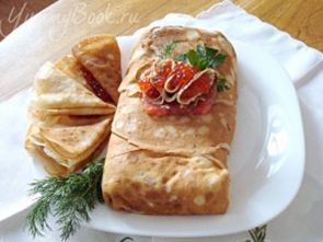 Блинный торт с форелью Блинный торт с форелью