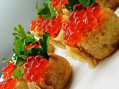 Блины с красной икрой Блины с красной икрой