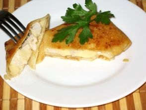 Блины с курицей и сыром