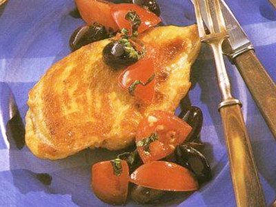 Цыпленок с помидорами и маслинами Цыпленок с помидорами и маслинами