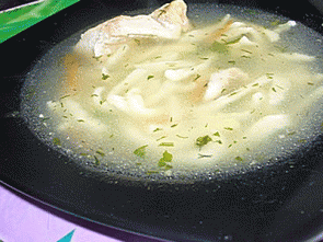 Домашняя лапша с курицей