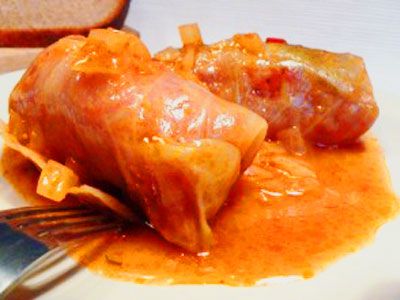 Голубцы с кальмаром и рисом Голубцы с кальмаром и рисом