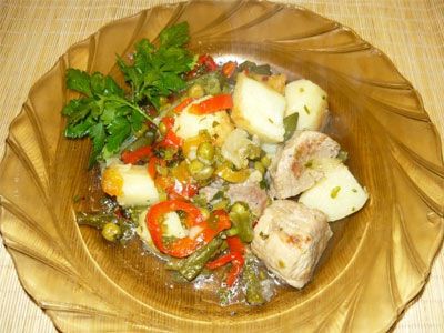 Гювеч со свининой и фасолью Гювеч со свининой и фасолью