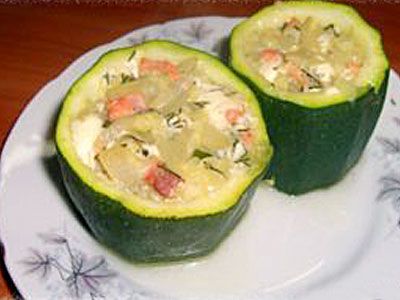 Кабачки фаршированные сыром и семгой Кабачки фаршированные сыром и семгой