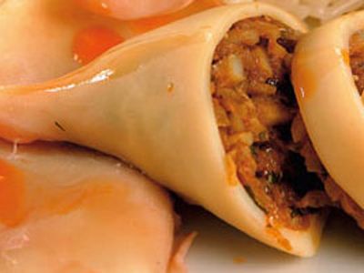 Кальмары фаршированные Кальмары фаршированные