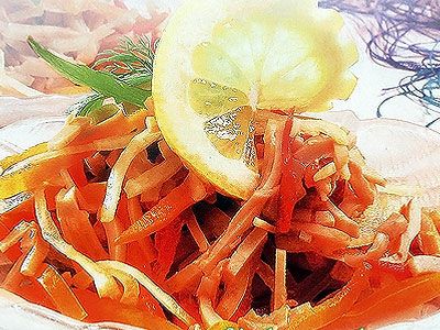 Кальмары с маринованным луком Кальмары с маринованным луком