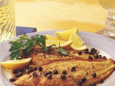 Камбала с лимонным соусом Камбала с лимонным соусом