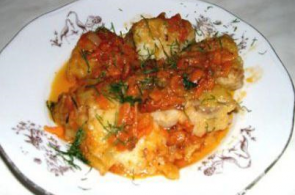 Камбала с морковью Камбала с морковью