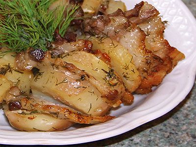 Картофель с салом Картофель с салом
