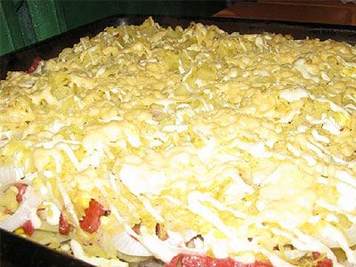 Картофельная запеканка с колбасой Картофельная запеканка с колбасой