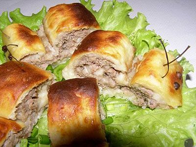 Картофельные улитки с мясным фаршем Картофельные улитки с мясным фаршем