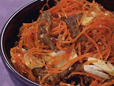 Корейская морковь с мясом Корейская морковь с мясом