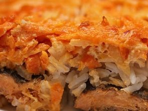 Красная рыба запеченная в духовке с рисом Красная рыба запеченная в духовке с рисом