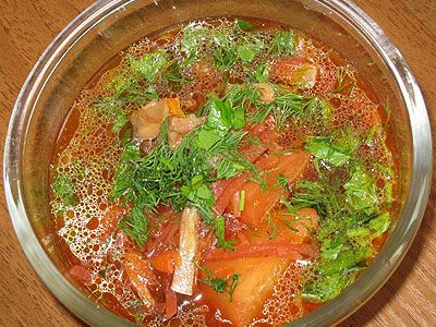 Красный борщ с черносливом и грибами Красный борщ с черносливом и грибами