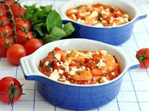 Креветки с сыром и помидорами Креветки с сыром и помидорами