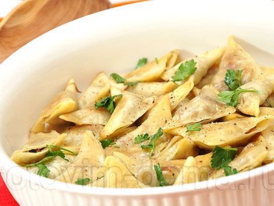 Кундюмы (постные пельмени с грибной начинкой) Кундюмы (постные пельмени с грибной начинкой)