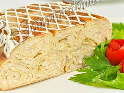 Курица, фаршированная блинами Курица, фаршированная блинами