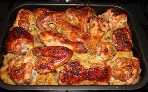 Курица с ананасами и картошкой Курица с ананасами и картошкой