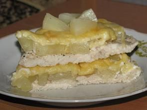 Курица с ананасами под сыром Курица с ананасами под сыром