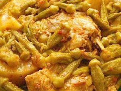 Курица с бамией Курица с бамией