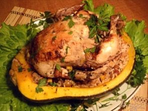 Курица, запеченная в тыкве Курица, запеченная в тыкве