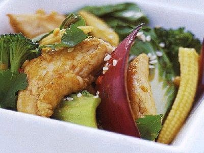 Куриное филе, жаренное с овощами Куриное филе, жаренное с овощами