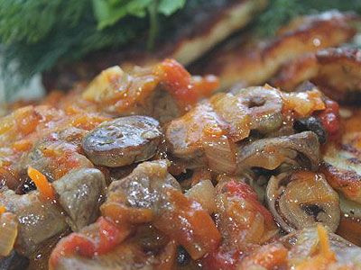 Куриное сердце с овощами Куриное сердце с овощами