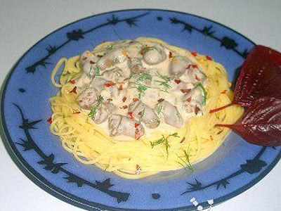 Куриные сердечки с орехами Куриные сердечки с орехами