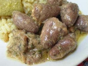 Куриные сердечки, тушеные в сметане Куриные сердечки, тушеные в сметане