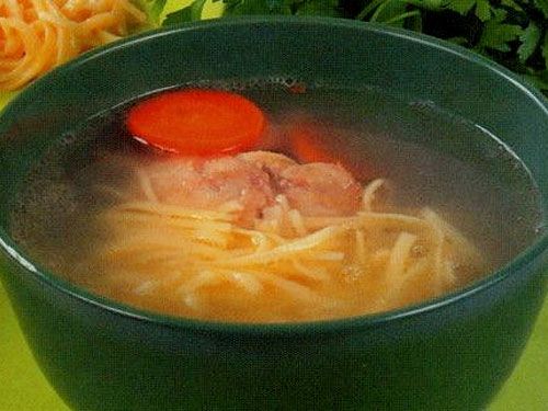 Куриный бульон с домашней лапшой Куриный бульон с домашней лапшой