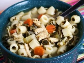 Куриный суп с макаронами и шпинатом Куриный суп с макаронами и шпинатом