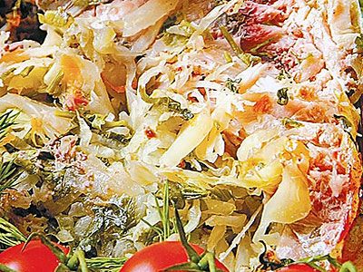 Лещ фаршированный кислой капустой Лещ фаршированный кислой капустой