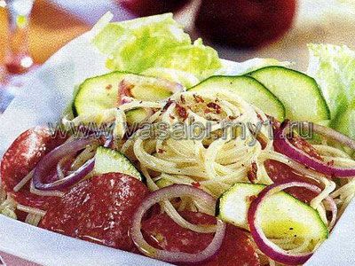 Макаронный салат с салями Макаронный салат с салями