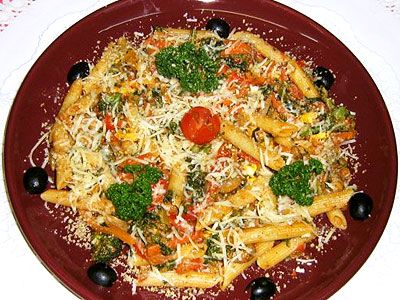 Макароны с овощами Макароны с овощами