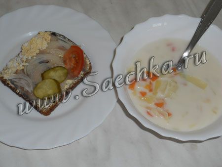 Молочный суп с овощами Молочный суп с овощами