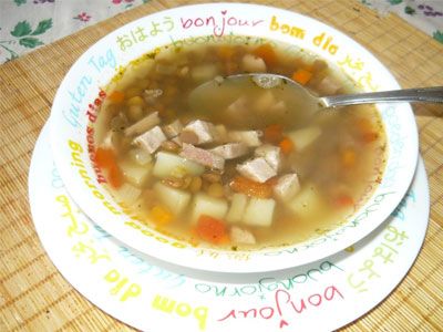 Мясной суп с чечевицей Мясной суп с чечевицей
