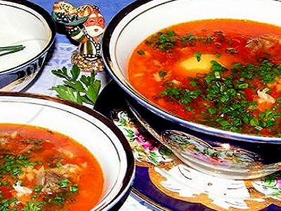 Мясной суп с помидорами, сладким перцем и рисом Мясной суп с помидорами, сладким перцем и рисом