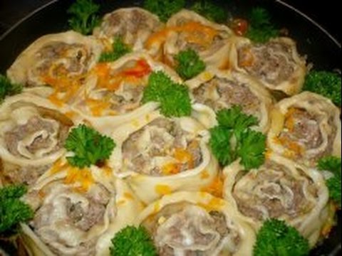 Мясные розочки или ленивые пельмени Мясные розочки или ленивые пельмени