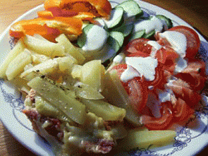 Мясо в ананасовом соке с картошкой Мясо в ананасовом соке с картошкой