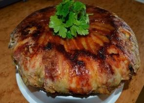 Невероятно вкусный трехслойный пирог в беконе (без муки) в мультиварке