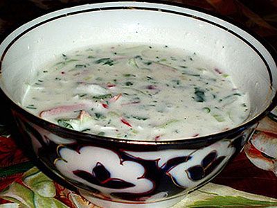 Окрошка на кислом молоке