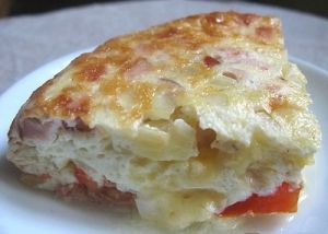 Омлет с ветчиной, сыром и помидорами Омлет с ветчиной, сыром и помидорами