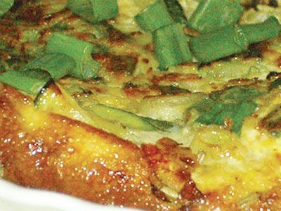 Омлет с зеленым луком и огурцом Омлет с зеленым луком и огурцом