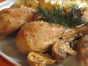 Острая курочка с грибами Острая курочка с грибами
