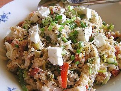 Овощной салат с кускусом и фетой Овощной салат с кускусом и фетой