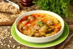 Овощной суп с фрикадельками и овсянкой Овощной суп с фрикадельками и овсянкой